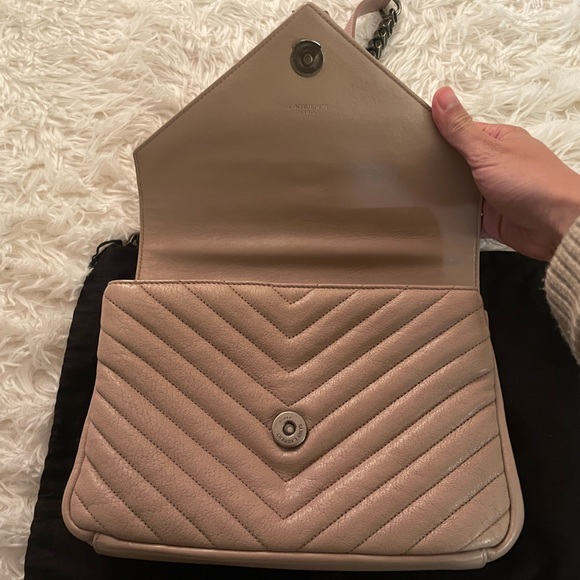 YSL medium college bag in beige color - Picture 7 of 14